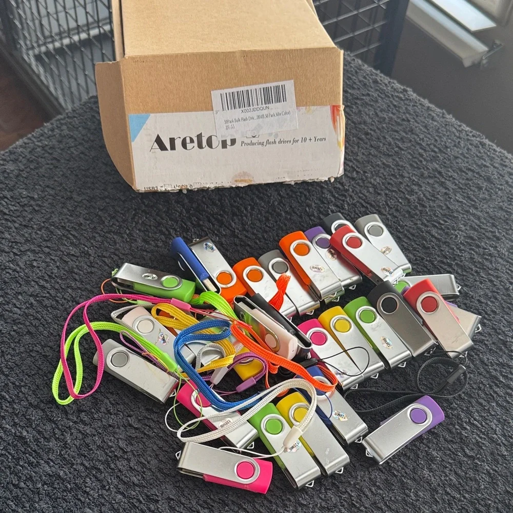 USB Flash Drive Assortment - Multi-Color Swivel Drives